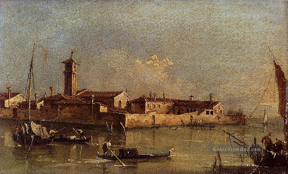 Ansicht der Insel von San Michele in der Nähe von Murano Venedig Venezia Schule Francesco Guardi Ölgemälde
